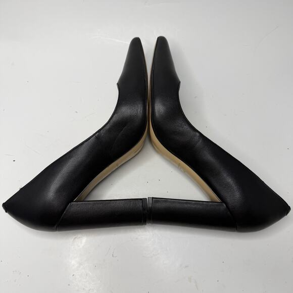 Marc Fisher Abilene Leather Pumps Size 8 M Black Pointed Toe Block Heel Classic - Picture 7 of 10